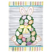 Magnolia Gardens M080111 13 x 18 in. Print Easter Bunney Wreath Polyester Garden Flag