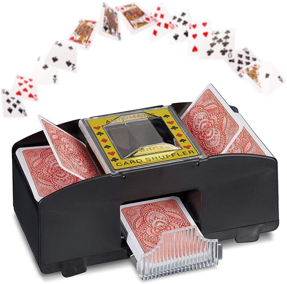 Automatic Card Shuffler 2 Decks Casino Spielkarten Pokerspiele mit Dealer 