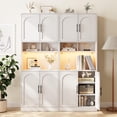 thumbnail image 3 of Kojooin 71 in Tall Kitchen Pantry Cabinet with Microwave Shelf and LED Light, Freestanding Storage Cupboard, 3 of 7