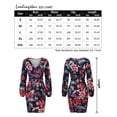 thumbnail image 5 of HA-EMORE Surplice Neck Long Sleeve Casual Winter Party Wedding Guest Thanksgiving Day Bodycon Pencil Mini Dress for Women, 5 of 9