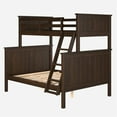 thumbnail image 1 of Linon Tilda Twin over Full Bunk Bed with Top Guard Rails in Walnut Wood, 1 of 8