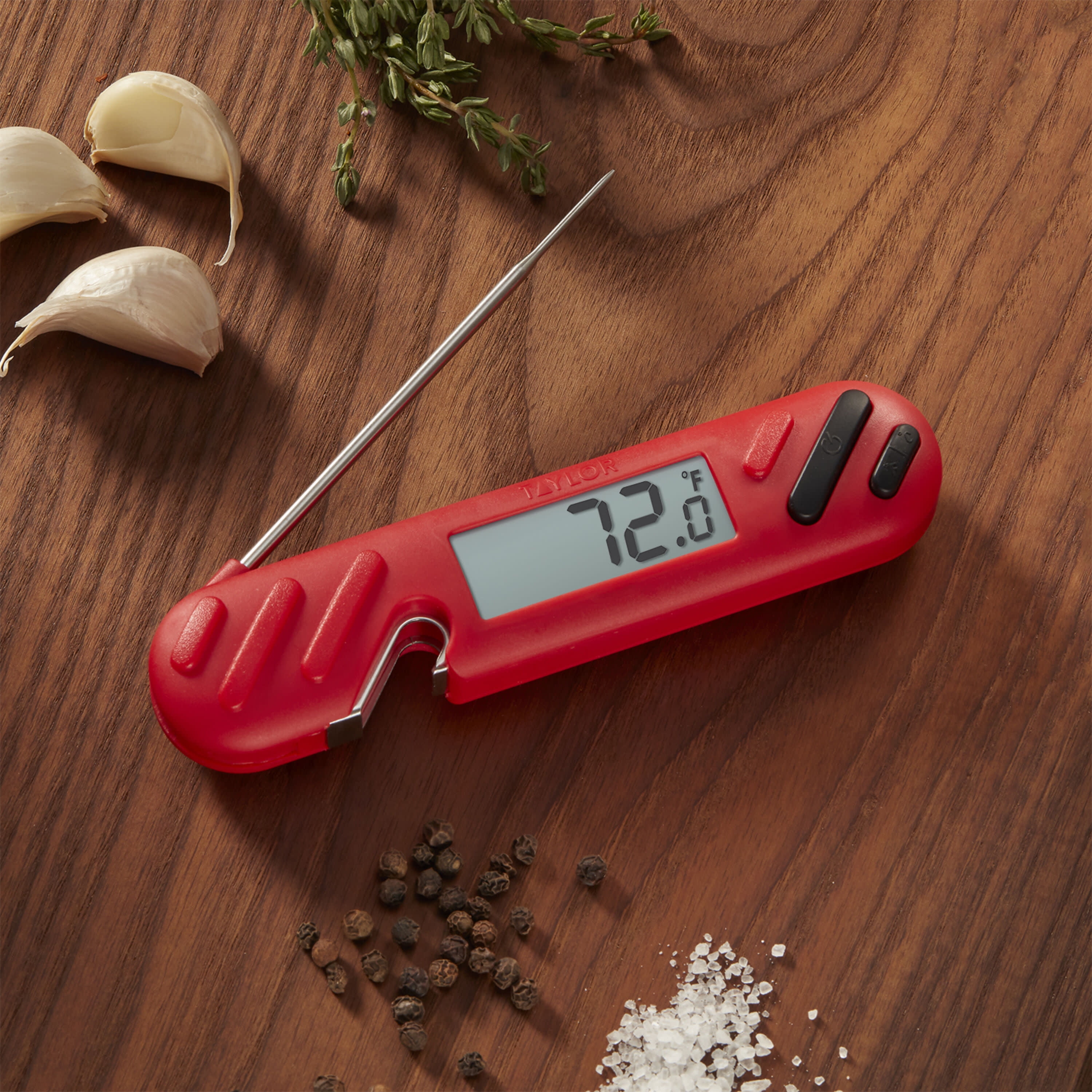 Taylor 1476FDA 2 7/8 Digital Compact Folding Probe Thermometer with Magnet