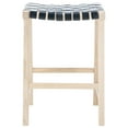 thumbnail image 2 of SAFAVIEH Abreu Rectangle Counter Stool, Black/Light Natural (18.5 in. W x 19 in. D x 26.8 in. H), 2 of 7