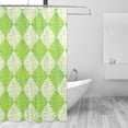 thumbnail image 3 of YFYANG Waterproof Bathroom Shower Curtain, Green Leaf Lattice Pattern Shower Curtain Set with Hooks, Home Bathroom Tub Decor - 72 "x72", Plastic Hooks, 3 of 6