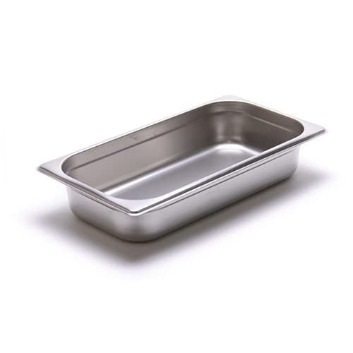 Allied Buying Corp CAST-1302 Steam Table Pan - 24 Gauge, Stainless Steel Third-Size, 2-1/2"H