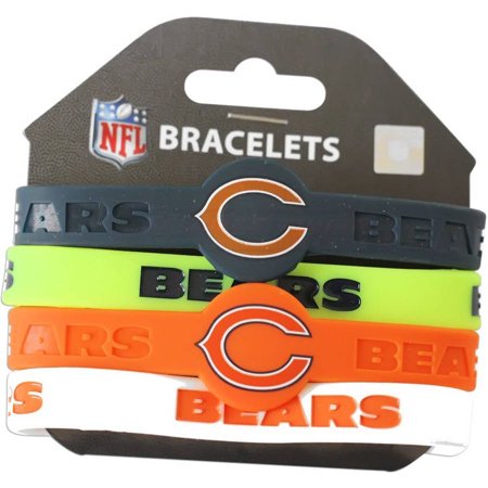 Chicago Bears Rubber Bracelet - Chicago Bears Silicone Rubber Bracelet Set