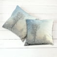 thumbnail image 6 of Ambesonne Winter Throw Pillow Cover 2 Pack, Frozen Tree Morning Sun, 24", Pale Blue Cream White, 6 of 7
