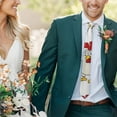 thumbnail image 3 of Rooster & Chicken Farm Themed Satin Necktie - Smooth Luxurious Wedding Groomsmen Tie + Gift Packaging, 3 of 3
