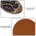 thumbnail image 5 of Paw Print 6PCS Microfiber Leather Round Coasters Set, 11x11 cm/4.3x4.3 in - Drink Coasters for Table, Stylish and Absorbent Cork Backing, Easy to Clean and Durable Mats for Home, 5 of 6