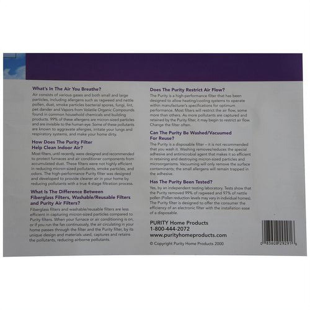 Purity home air filter discount