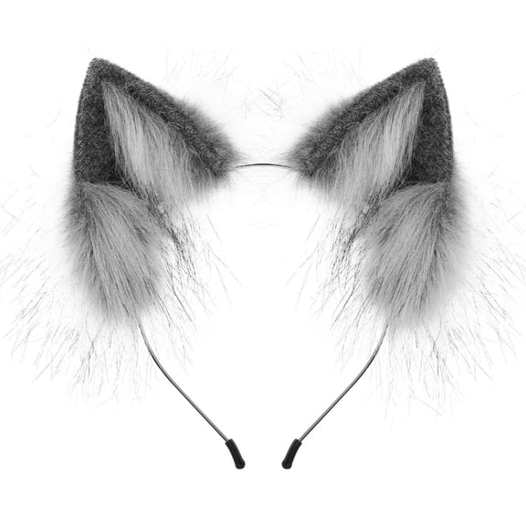 Handmade Animal Cat Ears Headband Furry Wolf Hairhoop Headwear for Festive Celebrations and Parties