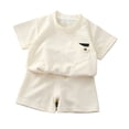 thumbnail image 3 of MEZZALL Child Girls Summer Short Sleeve Knit Outfit Sets Two Piece Casual Sporty Tracksuit For Toddler Kids Lightweight Breathable Fashion Clothes Sets Round Neck Comfort Clothing Sets, 3 of 5
