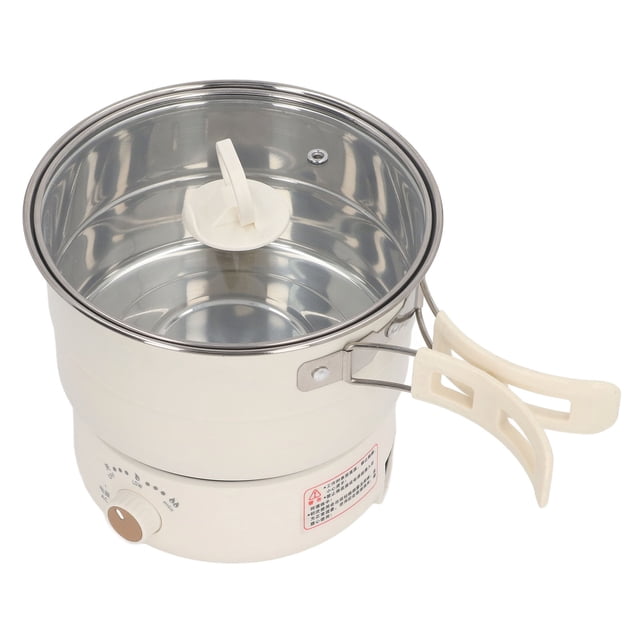 Olla De Cocción Multifuncional, Olla Eléctrica Portátil De 500W 1.6L Con Plegable Para El Dormitorio Del Campamento, Cocina De Ramen Desmontable, Ajuste De Temperatura Fácil,