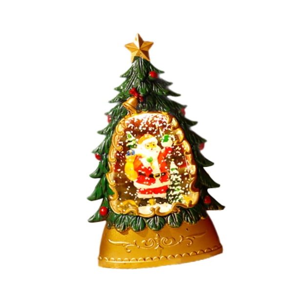 Lámpara de escritorio decorativa con luz nocturna y forma de árbol de Navidad de 14,6 cm que funciona con pilas. Estilo A