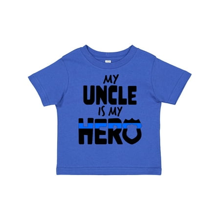 

Inktastic My Uncle is My Hero Police Officer Family Gift Toddler Boy or Toddler Girl T-Shirt