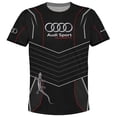 thumbnail image 2 of Conjuntos familiares a juego Camisetas de carreras Audi Ropa para hombres y mujeres Camisas de manga corta con cuello redondo Tops suaves y livianos de secado rápido, 2 of 4