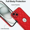 thumbnail image 3 of ELEHOLD for iPhone 15 Case, Soft PU Leather Slim Logo View Classic Luxury Elegant Thin Protective All-Around Shockproof Phone Case for iPhone 15,Red, 3 of 7
