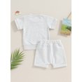 thumbnail image 5 of Musuos Toddler Baby Summer Clothes 6 12 18 24M 3T Solid Color Short Sleeve Round Neck T-Shirt with Shorts 2Pcs Outfit, 5 of 10