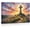 Frame-style, variant on Christian Celtic Cross Wall Art Canvas Posters Sunset Landscape with Wildflowers and Birds Inspirational Religious Faith Pictures for Living Room Home Decor