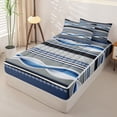 thumbnail image 2 of Homewish Blue Geometric Swirl Zipper Queen Comforter Set with Fitted Sheet and 2 Pillowcases,Vintage Damask Zipper Bedding Set,Light Gray Reversible,4pcs, 2 of 8