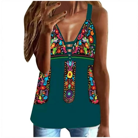 

Tops for Women Casual Summer Plus Size Casual American Round Tops Lace Bustiers Corsets Music Tshirt Casual Solid Cami Shirts Tshirts Trendy Basic Strappy Print Surplice Sleeveless Boho
