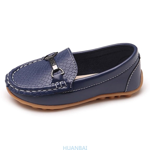 HUANBAI Boys Casual Leather Sneakers For Kids Soft Sole Non 耐磨 Toddler School Shoes Lightweight Comfortable Everyday Walking ,(7-8 Years Blue) Size ,13