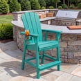 thumbnail image 3 of WestinTrends Malibu Outdoor HDPE  Tall Adirondack Counter Height Bar Chair With Cup Holder, Turquoise, 3 of 17