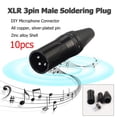 thumbnail image 2 of 10 Uds XLR 3 pines macho DIY Cable de Audio conectores de micrófono enchufe de soldadura adaptadores de micrófono, 2 of 5
