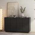 thumbnail image 4 of PORKISS 55.1" Fluted Sideboard, Modern Wood Buffet Cabinet with Storage, Accent Cabinet with Adjustable Shelves for Dining Room, Living Room & Entryway, Black, 4 of 8