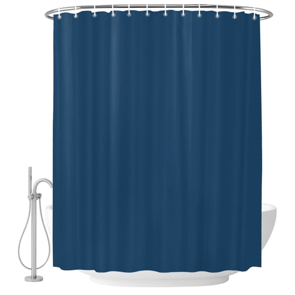 72x78 Inch Shower Curtain Pure Midnight Blue Bathroom Decor, Waterproof Fabric Bathtub Bath Curtains Decorative Modern Solid Color Minimalist Art Extra Long Shower Curtain Set with Hooks