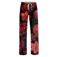 thumbnail image 5 of Women's Casual Valentine's Day Printed Pajama Pants, Flannel Sleepwear Lounge Pants for Women, Soft Comfortable Sleep Pants, Holiday Gift Pajamas,Wine,3XL, 5 of 6