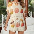 thumbnail image 2 of Cartoon Cake Print Women'S Pajamas Set Summer Sleepwear Sets 2 Piece Lounge Set, 2 of 7