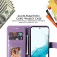 thumbnail image 6 of for Samsung Galaxy S24 Wallet Case for Women, with Card Holder Embossed Mandala Flower Flip PU Leather Magnetic Protective Kickstand Cover with Lanyard for Samsung Galaxy S24, Purple, 6 of 8