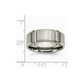 thumbnail image 6 of Titanium Beveled Edge Grooved 8mm Brushed and Polished Band Size: 13; for Adults and Teens; for Women and Men, 6 of 6