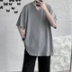 thumbnail image 3 of Camisetas holgadas de gran tamaño para hombre, ropa lisa unicolor, camisetas de diseñador de talla grande para hombre, camisetas XL a granel, jersey Y2k F de alta calidad, 3 of 5