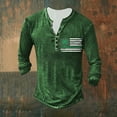 thumbnail image 2 of TSADFHJI Mens Shirts Short Sleeve Plus Size Fall Mens Summer Fashion Retro Old Basic Button Placket Small Print Long Sleeve Shirt Long Sleeve Shirt T Shirt M Green, 2 of 3