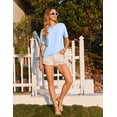 thumbnail image 5 of Ekouaer Pajama Set for Women Viscose from Bamboo Short Sleeve Tops and Shorts Set 2 Piece Lounge Set, 5 of 6