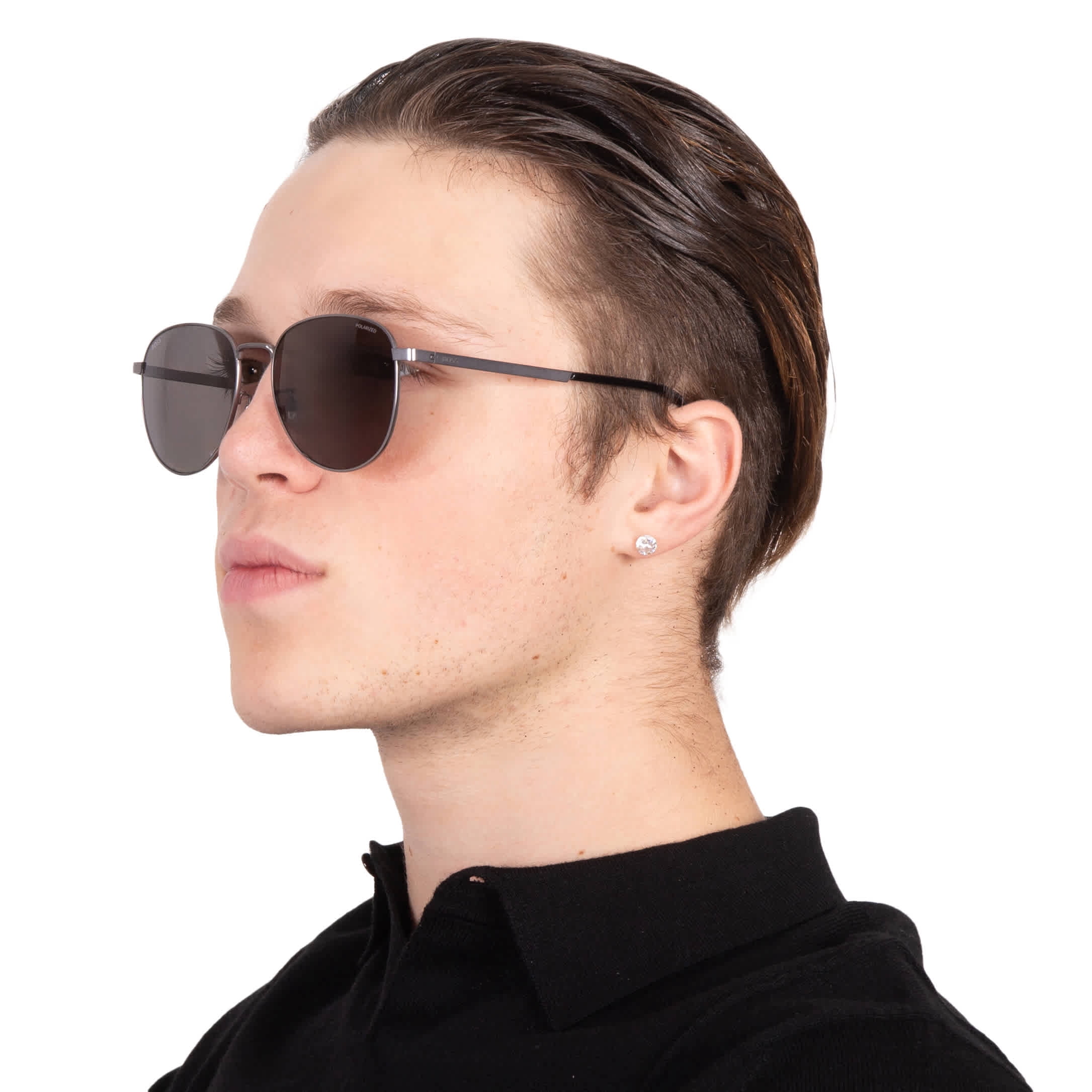 NWT Hugo Boss BOSS 1668/F/SK-0807 M9 56mm New Sunglasses Hugo Boss Polarized Grey Square Men main image 2
