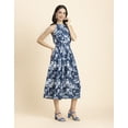 thumbnail image 2 of Moomaya Womens Printed Smocked Dress, Halter Neck Sleeveless Midi Gown, 2 of 9