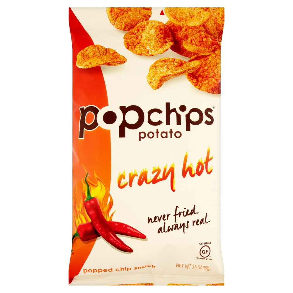 Popchips Potato Crazy Hot Popped Chip Snack, 3.5 oz, 12 pack - Walmart ...