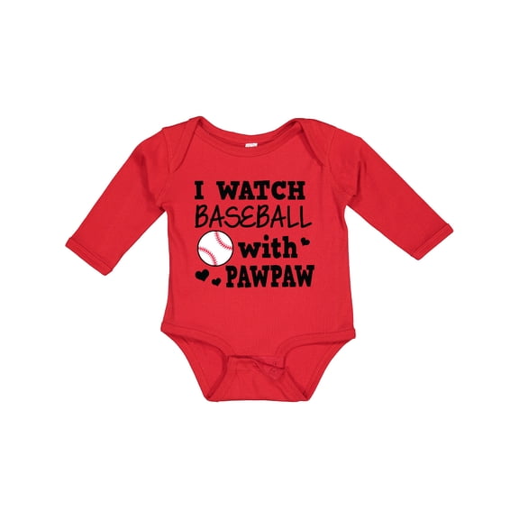 Inktastic I Watch Baseball with My Pawpaw Boys Long Sleeve Baby Bodysuit