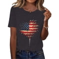 thumbnail image 3 of Trendfront Womens Patriotic T Shirts Crewneck Short Sleeve American Flag Firework Heart Graphic 4th Of July 250th Anniversary Country Pride Tee Tops, 3 of 3