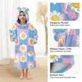 thumbnail image 3 of FORMRS Wearable Blanket Hoodie with Sleeves for Kids Cozy Flannel Sweatshirt, Playful Daisy, 3 of 7