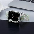thumbnail image 4 of KOMI Compatible with Apple Watch Band 42mm 44mm 45mm 46mm 49mm 38mm 40mm 41mm Light-Weight Butterfly Link Fashion Replacement Resin Strap for iWatch 10/9/8/7/6/5/4/3/2/1Ultra SE White+Green, 4 of 6