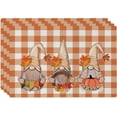 thumbnail image 5 of Manteles individuales de otoño para mesa de comedor, juego de 4 manteles individuales a cuadros de búfalo naranja, decoración de otoño de Acción de Gracias de granja para interiores y exteriores,, 5 of 5