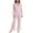 Pink-pajamas, variant on Women Feather Pajamas Silk Satin Lounge Sets Long Sleeve Button Down Shirts and Pants 2 Piece Pj Set