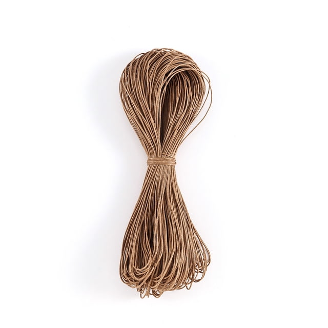 Nvzi Hilo encerado para hacer pulseras, hilo encerado para pulseras, cordón de poliéster encerado para pulseras, collares, color marrón claro