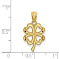 thumbnail image 3 of Diamond2Deal 14K Yellow Gold Four Leaf Clover Pendant for Women (L- 0.79 in, W- 0.4 in), 3 of 4