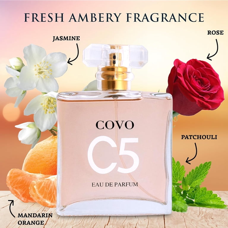 Covo C5 Eau de Parfum for Women, 3.4 fl oz, Floral Woody Long