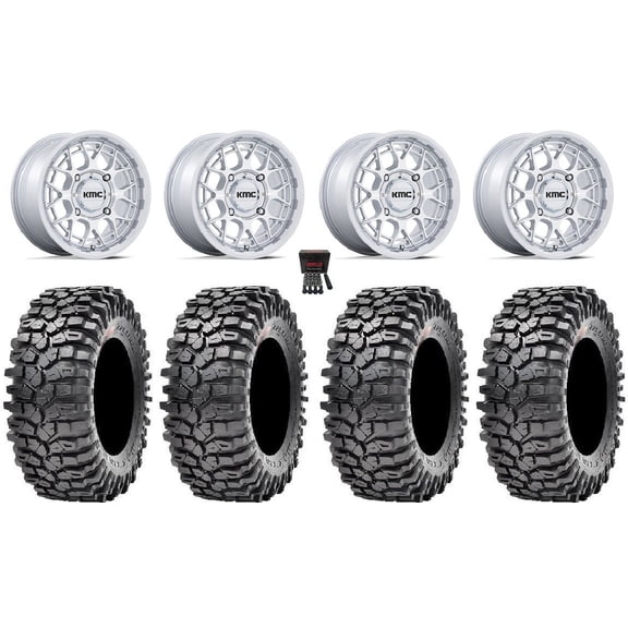 KMC Technic 15" Wheels Gloss Machined 35" Roxxzilla Tires Can-Am Commander Maverick Renegade Outlander Defender